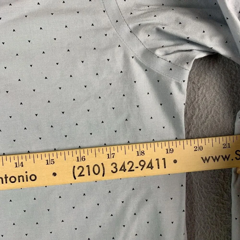 Banana Republic Dress Shirt Mens XS Gray Geometric Classic Fit Long Sleeve